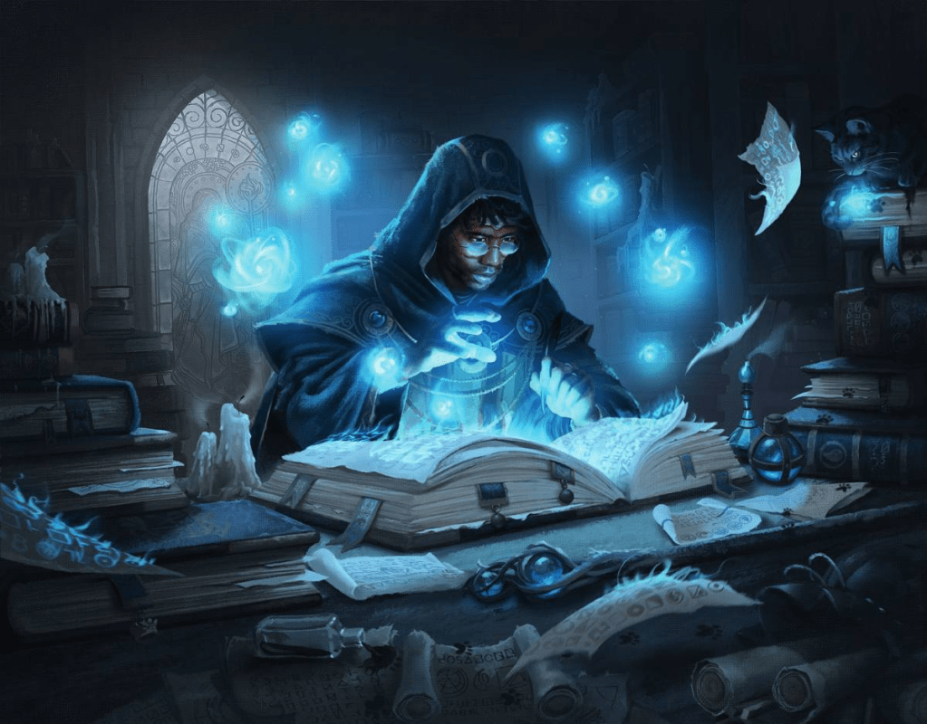 wizard creating magic item