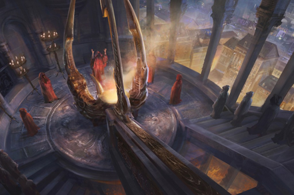 Evil cult tower magic ritual