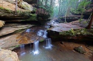 cave under waterfall