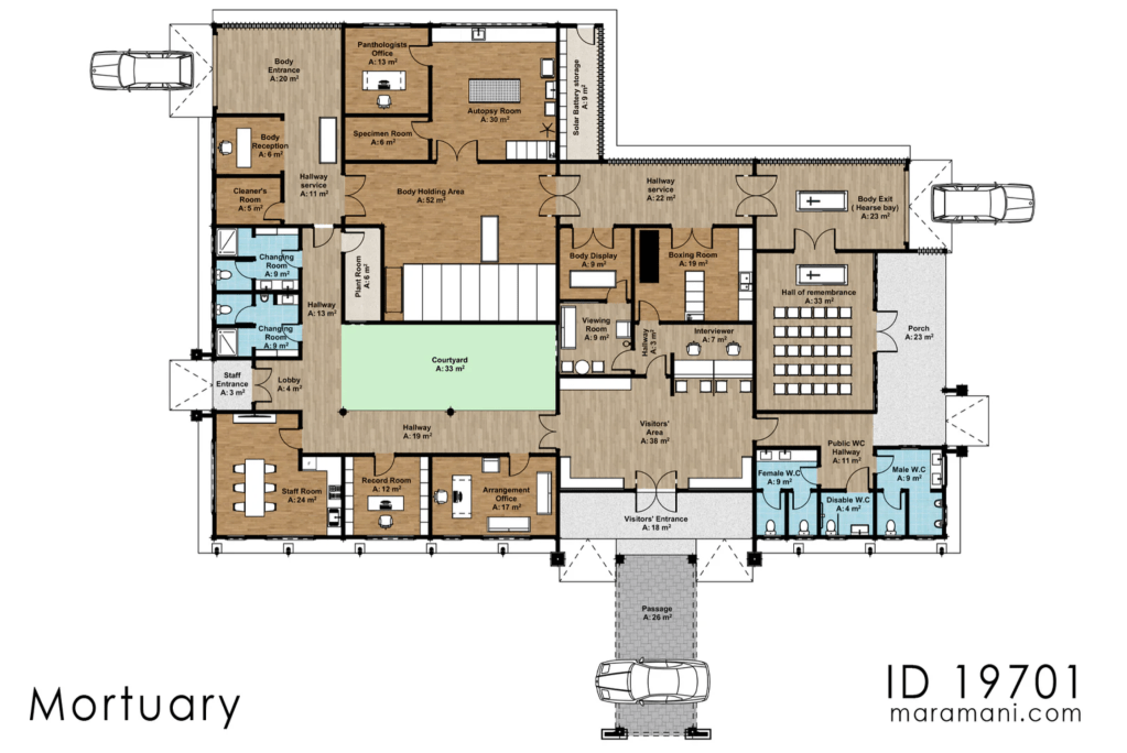 Mortuary floor plan
