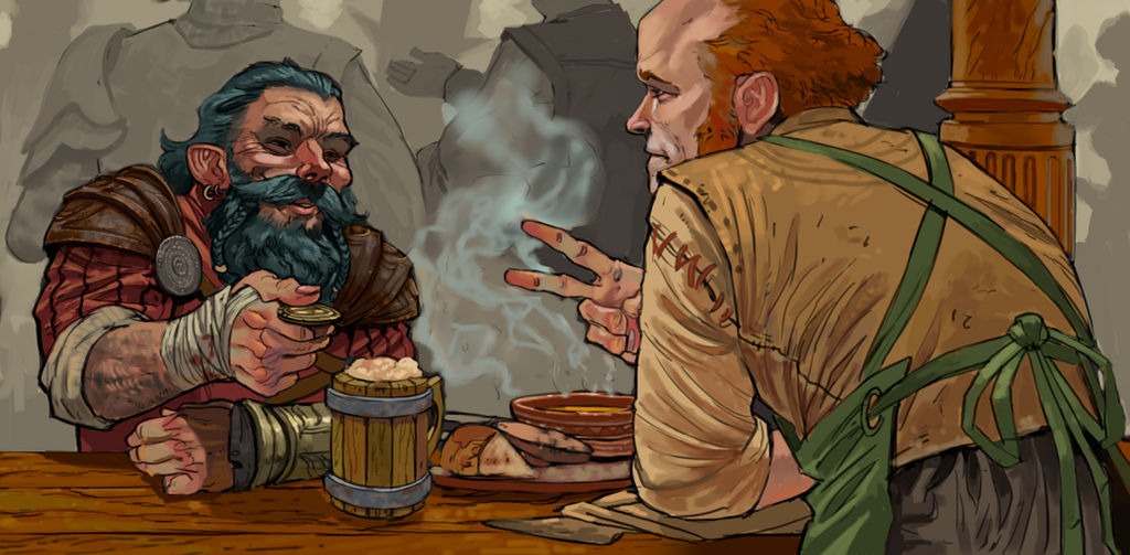 dwarf adventurer tavern NPC discussion